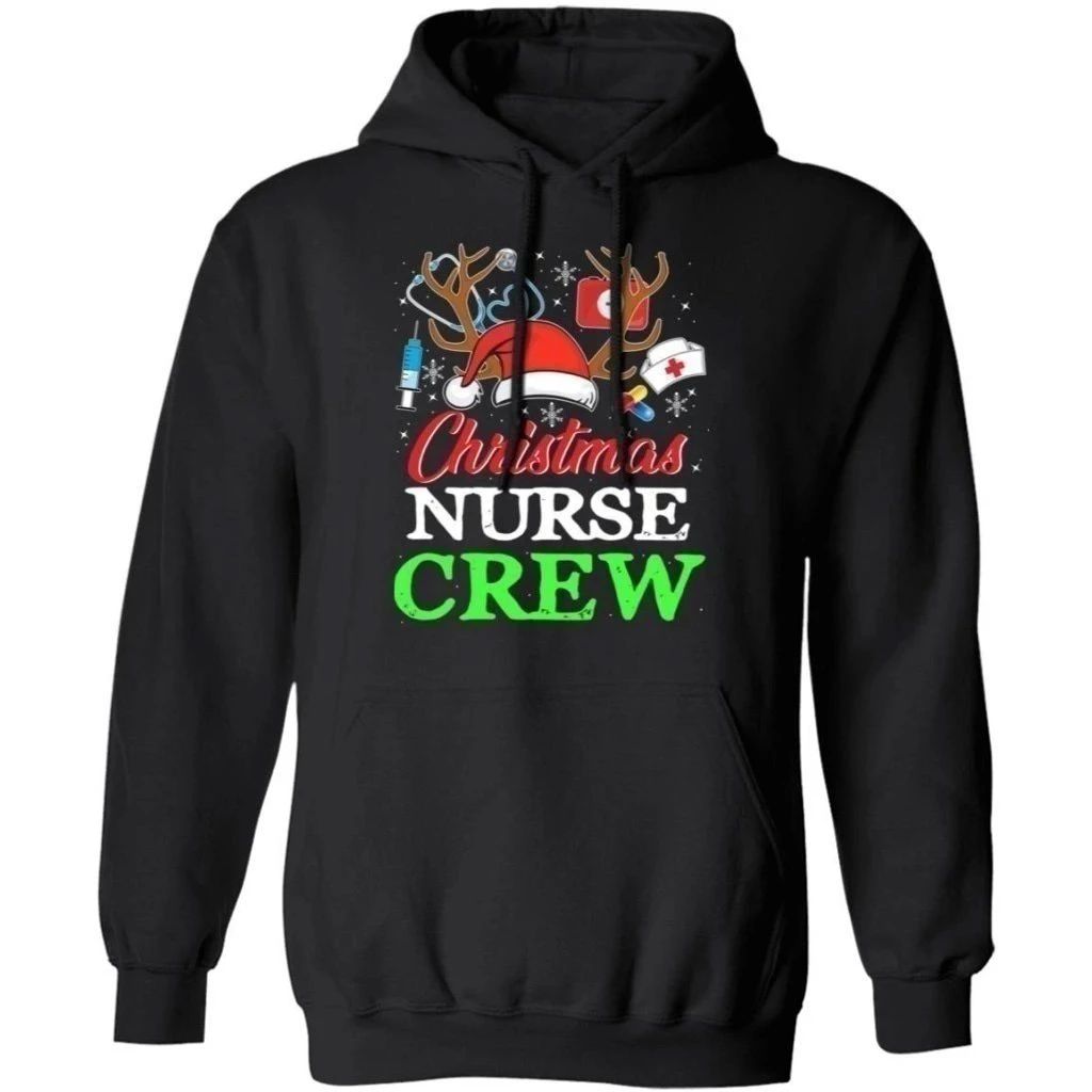 Christmas Hoodie Nurse Crew Reindeer Sweater Xmas Gift Shirt