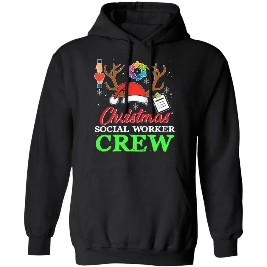 Christmas Hoodie Social Worker Crew Reindeer Sweater Xmas Gift Shirt