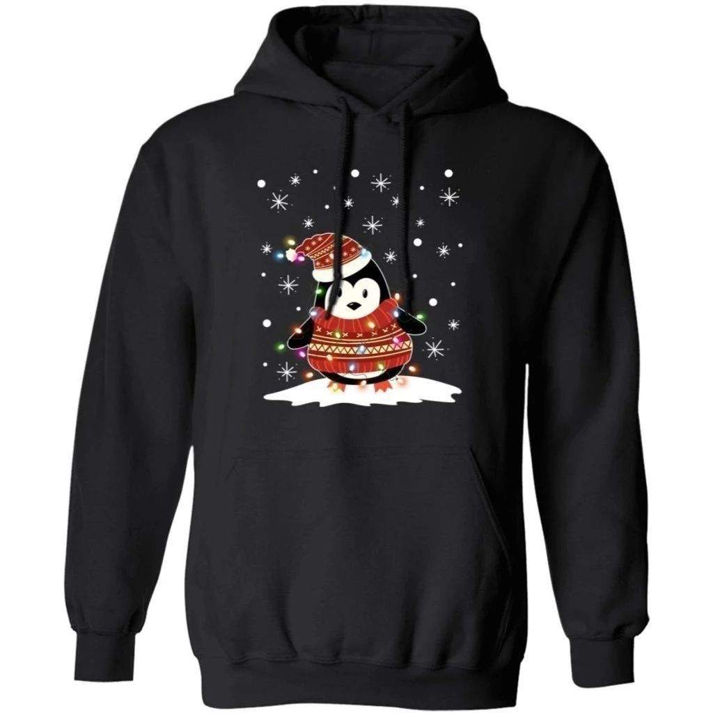 Christmas Penguin Hoodie Xmas Sweater Lovely Xmas Gift Shirt