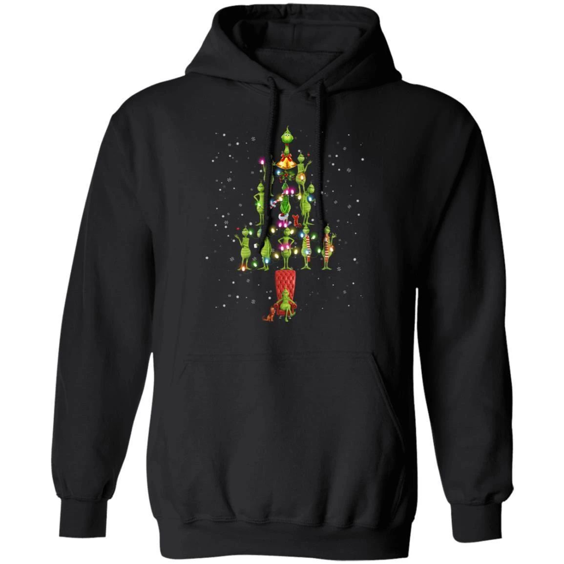 Christmas Tree Grinch Hoodie Funny Xmas Gift Shirt Idea