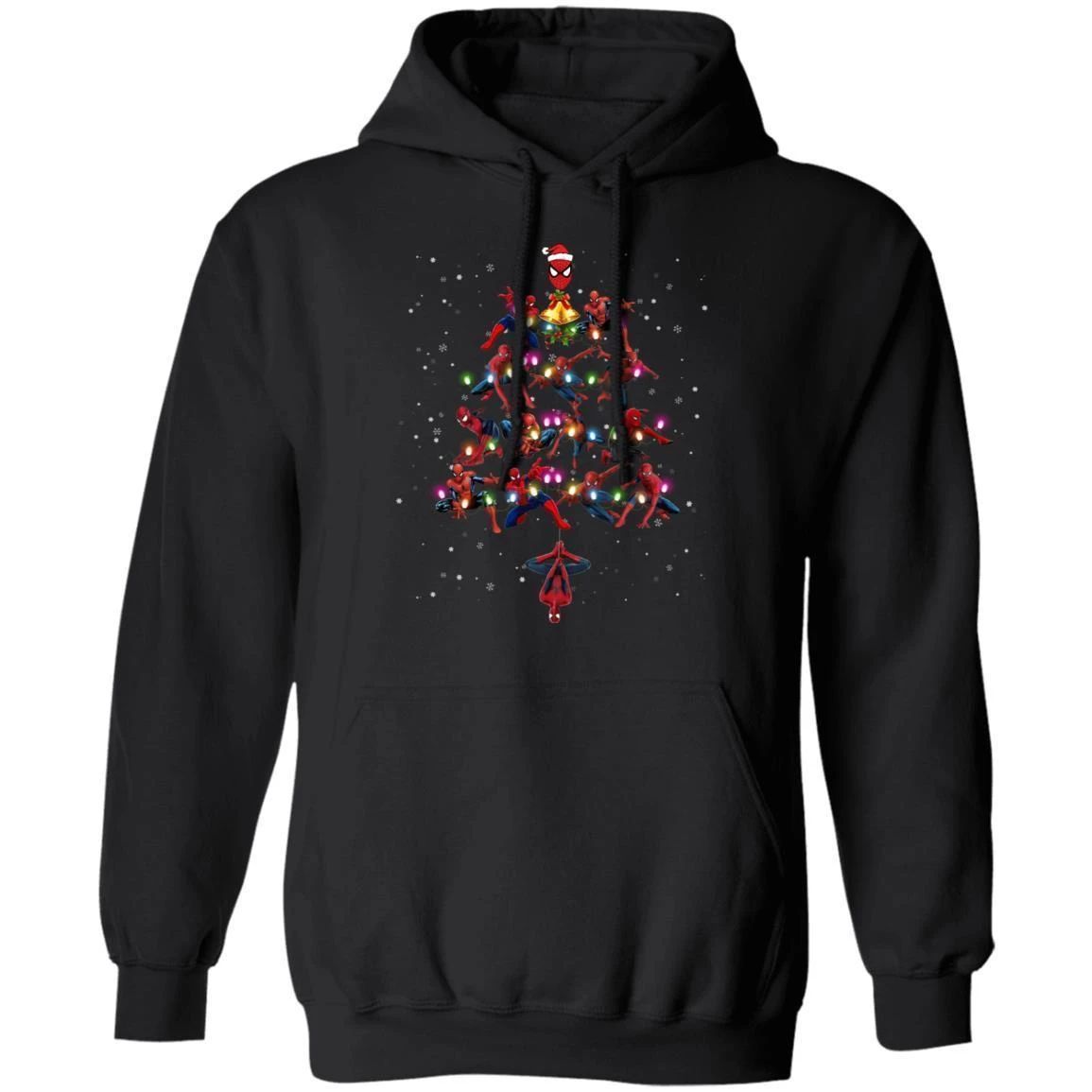 Christmas Tree Spider Man Hoodie Funny Xmas Gift Shirt Idea