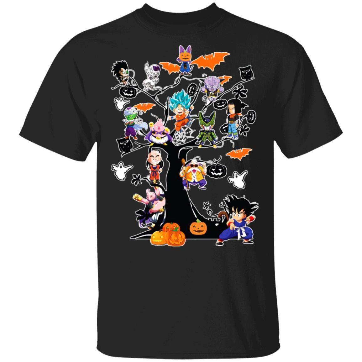 Dragon Ball Characters on Halloween Tree Shirt Saiyans Halloween Tee