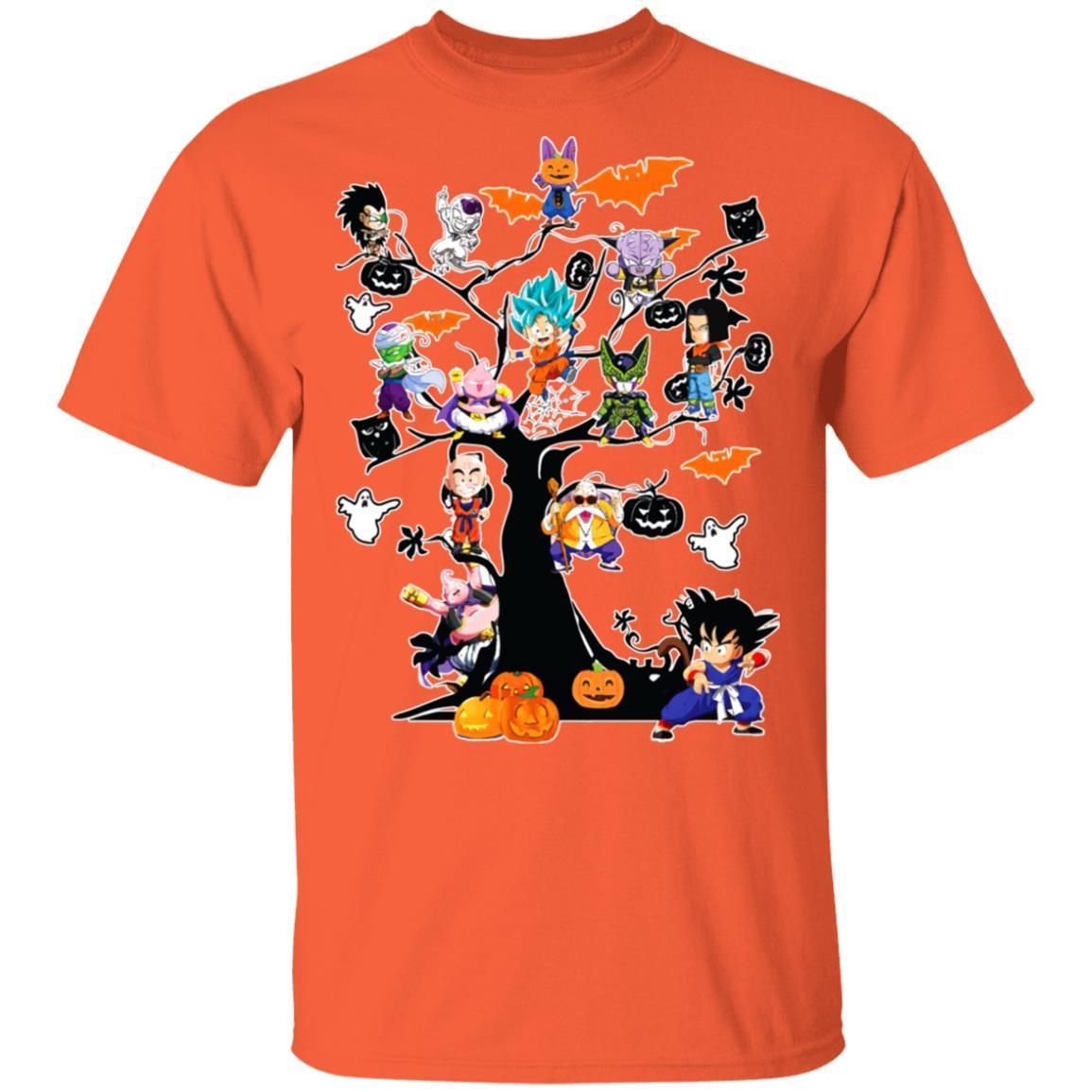 Dragon Ball Characters on Halloween Tree Shirt Saiyans Halloween Tee 1
