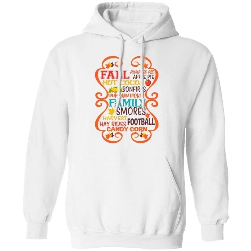 Fall Pumpkin Pie Apple Pie Hot Cocoa Candy Corn Hoodie Cute Gift