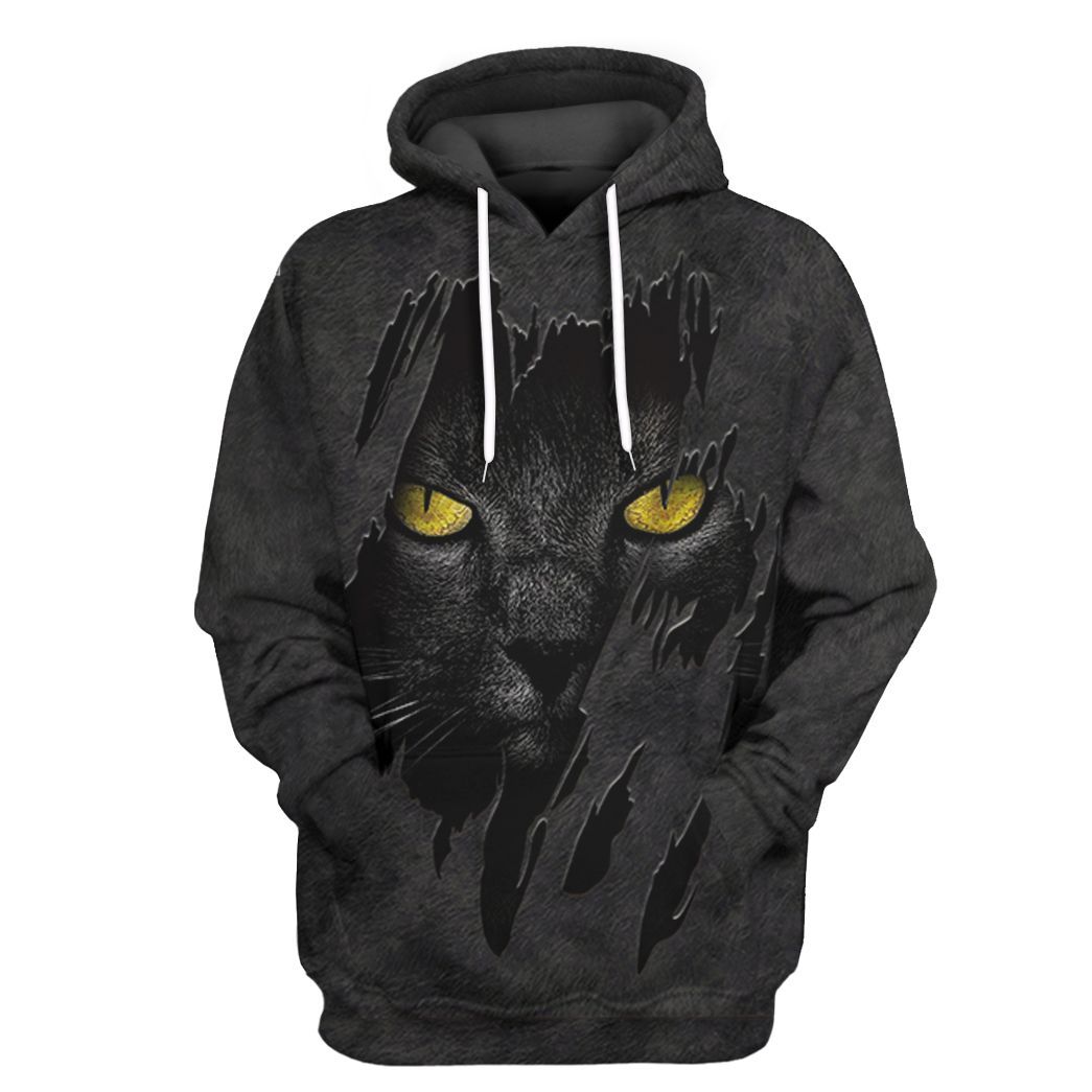 Black Cat Fleece Tshirt Hoodie Apparel