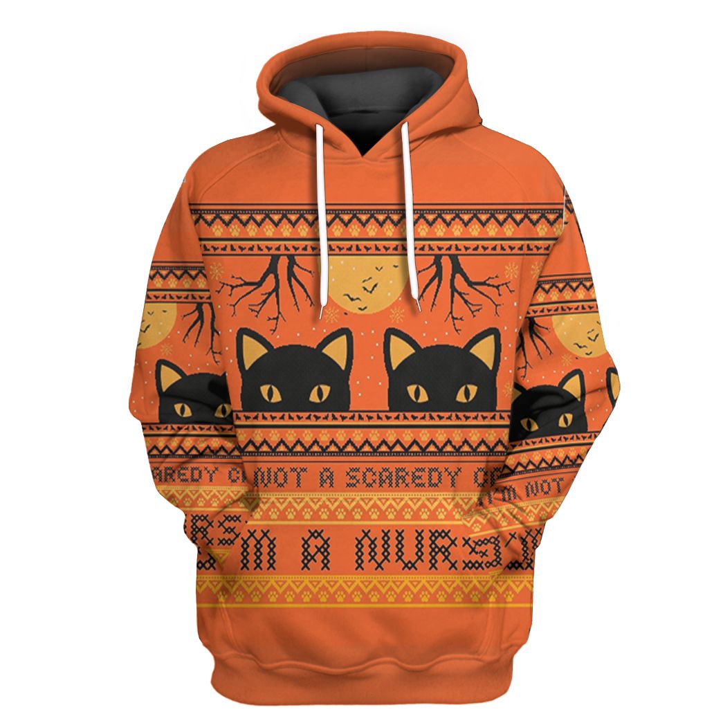 Black Cat Spooky Halloween Ugly Tshirt Hoodie Apparel