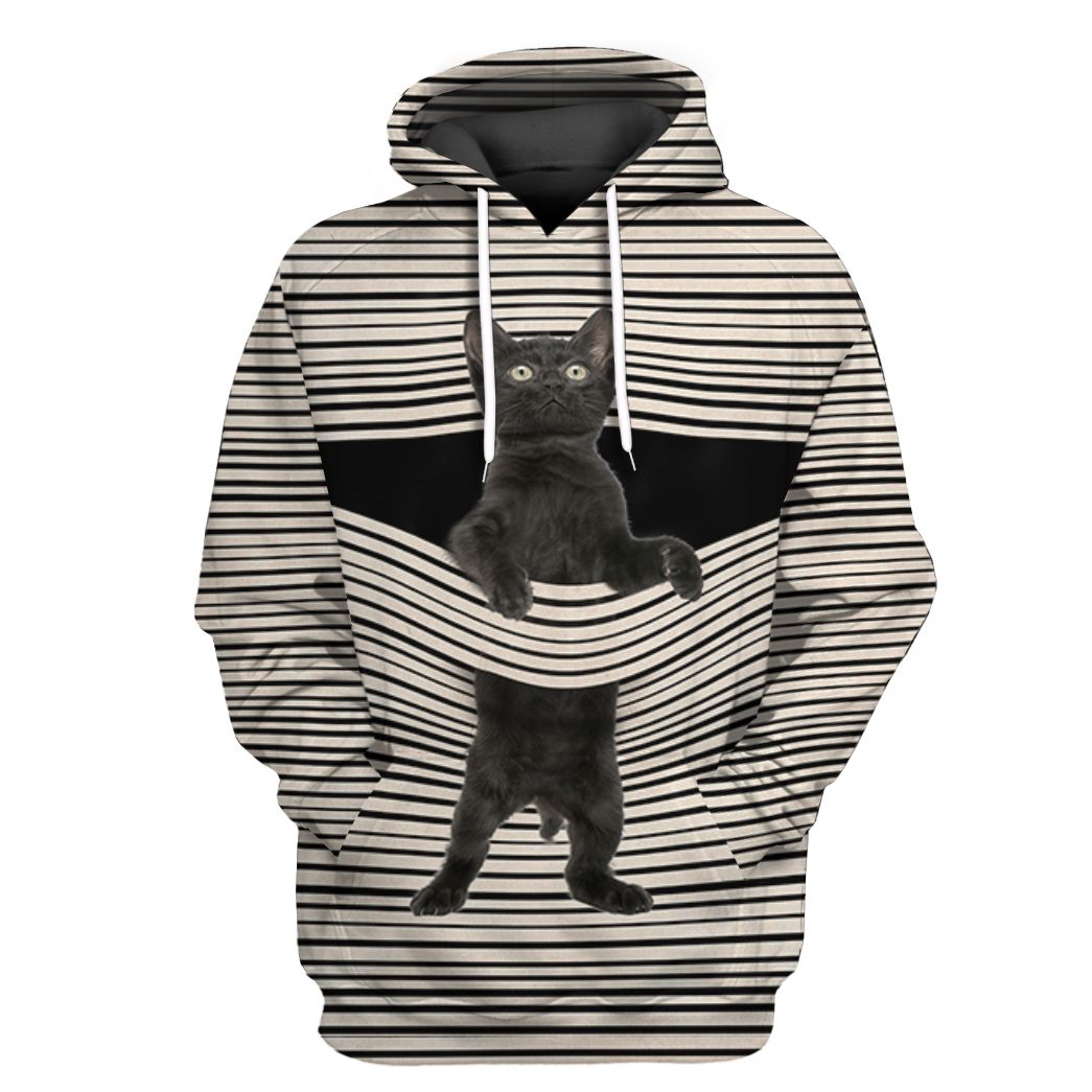 Black Cat All Over Print T-Shirt Hoodie Fan Gifts Idea