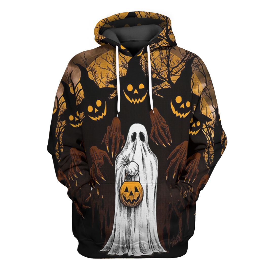 Ghost And Jack-O’-Lantern Tshirt Hoodie Apparel