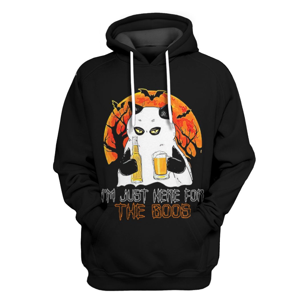 I’m Just Here For The Boos Ghost Cat Hoodie