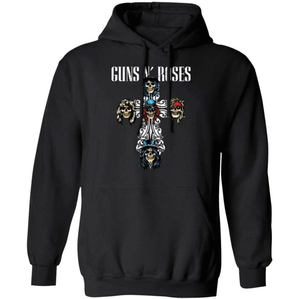 Guns N’ Roses Skulls On The Holy Cross Hoodie Cool Gift For Fans