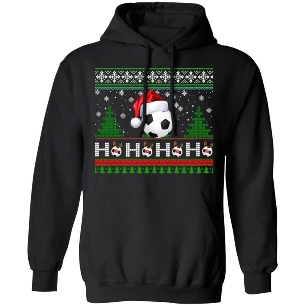 Ho Ho Ho Santa Soccer Ball Hoodie Sport Christmas Hoodie Xmas Gift Idea