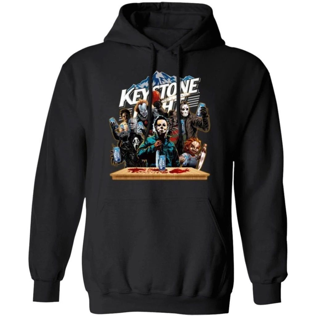 Horror Characters Drink Keystone Light Hoodie Funny Halloween Gift