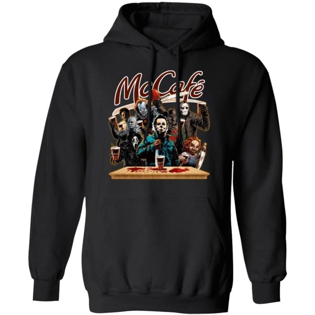 Horror Characters Drink Mc Cafe Hoodie Funny Halloween Gift