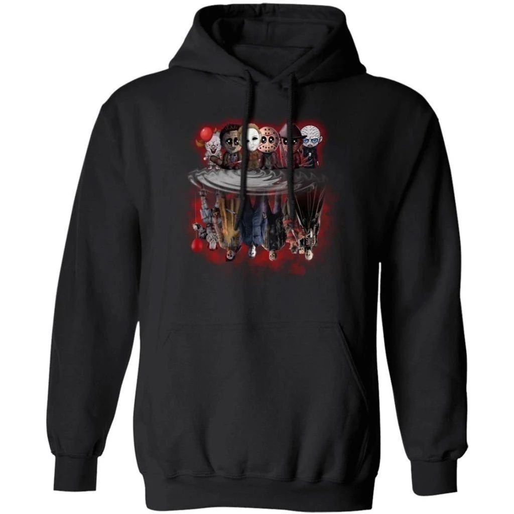 Horror Characters Water Reflections Hoodie Cool Halloween Gift