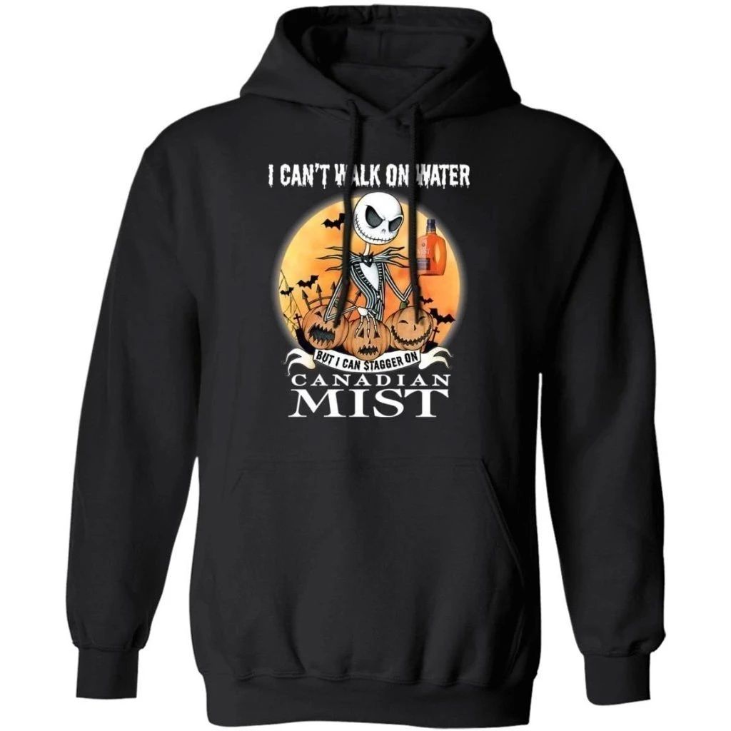 I Can’t Walk On Water I Can Stagger On Canadian Mist Whisky Jack Skellington Shirt