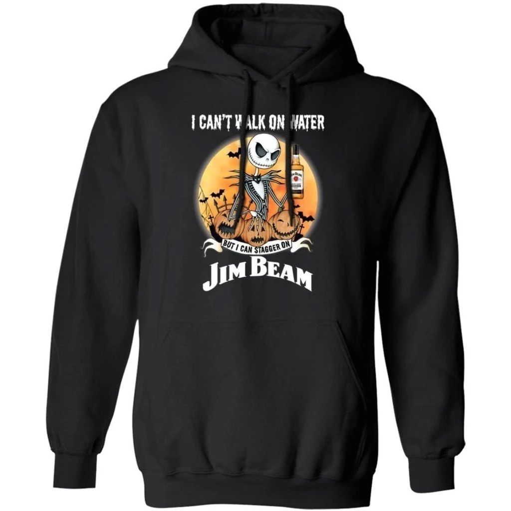 I Can’t Walk On Water I Can Stagger On Jim Beam Whisky Jack Skellington Shirt