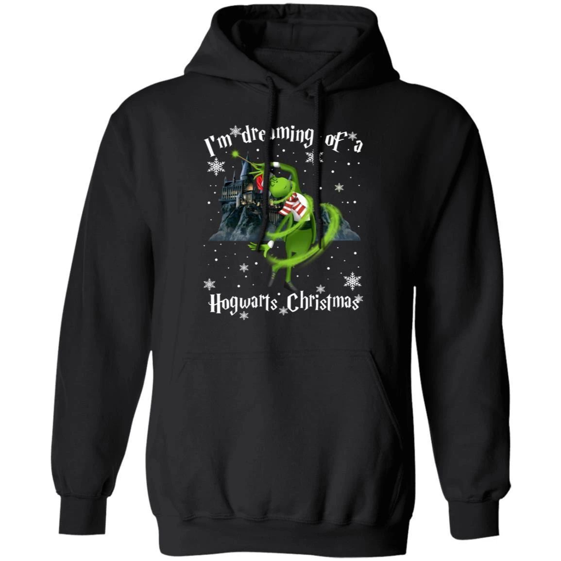 I’m Dreaming Of A Hogwarts Christmas Grinch Hoodie Funny Xmas Gift