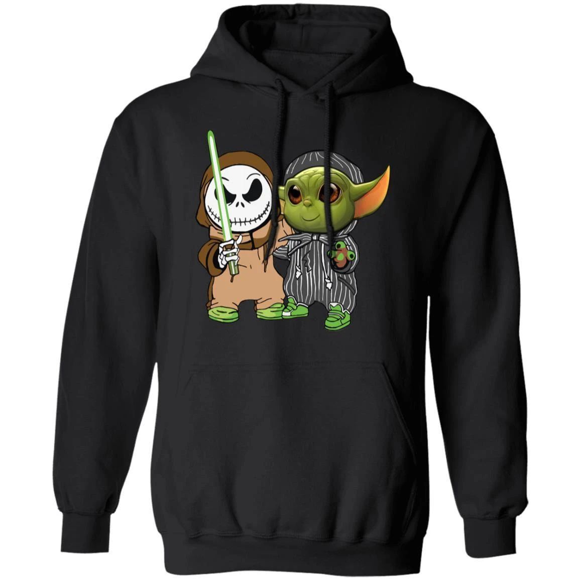 Jack Skellington & Baby Yoda Hoodie Funny Mixed Shirt Fan Gift