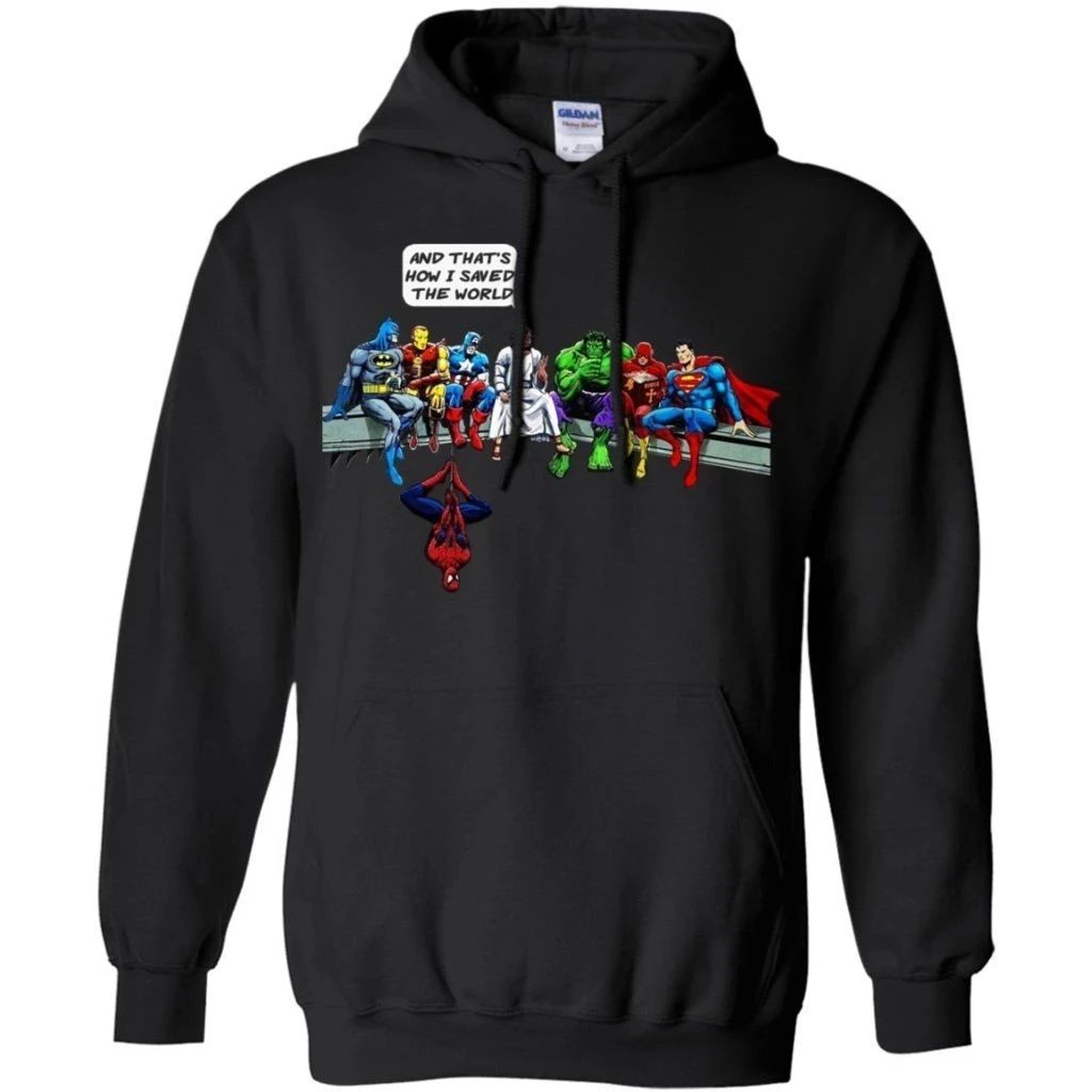 Jesus and Superhero Hoodie – That’s How I Saved The World Shirt