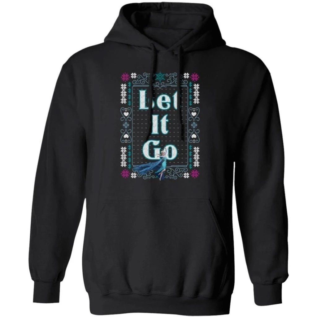 Let It Go Elsa Frozen Christmas Ugly Sweater Style Hoodie Lovely Gift