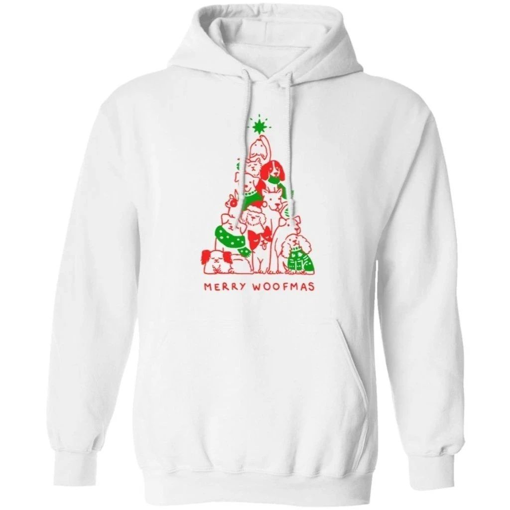 Merry Woofmas Hoodie Dog Christmas Tree Lovely Xmas Gift