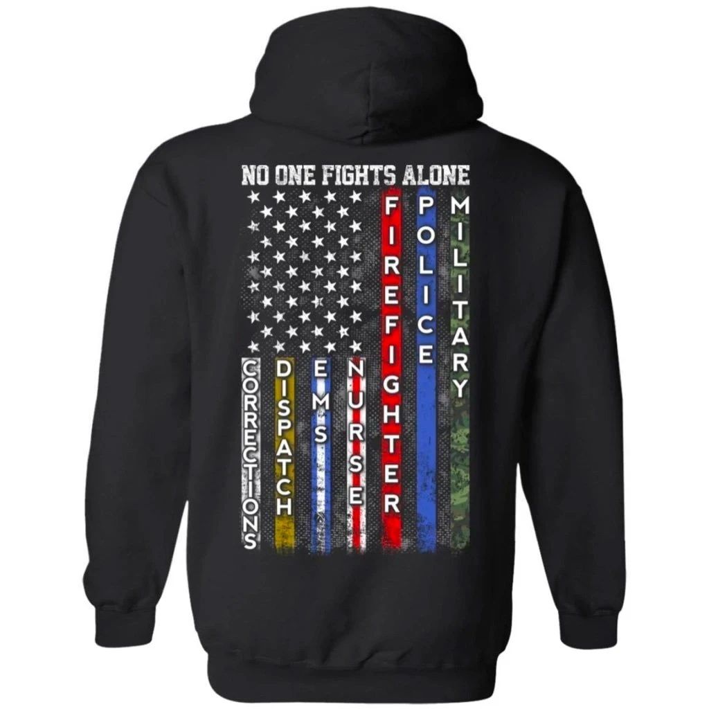 No One Fights Alone Patriots Day Hoodie Meaningful Gift