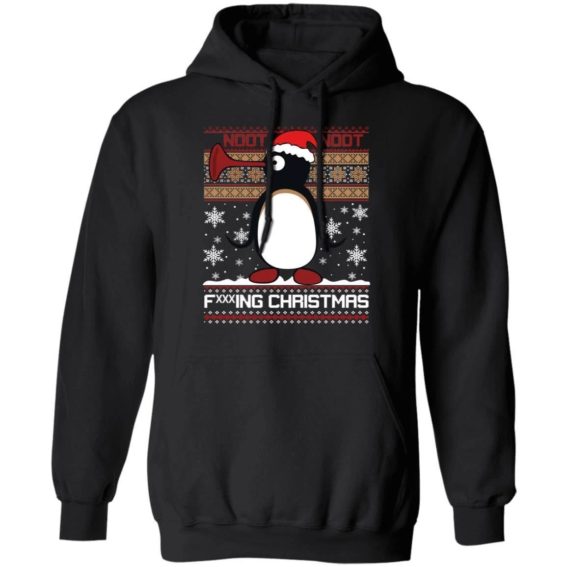 Noot Noot Fucking Christmas Pingu Penguin Hoodie Funny Xmas Gift