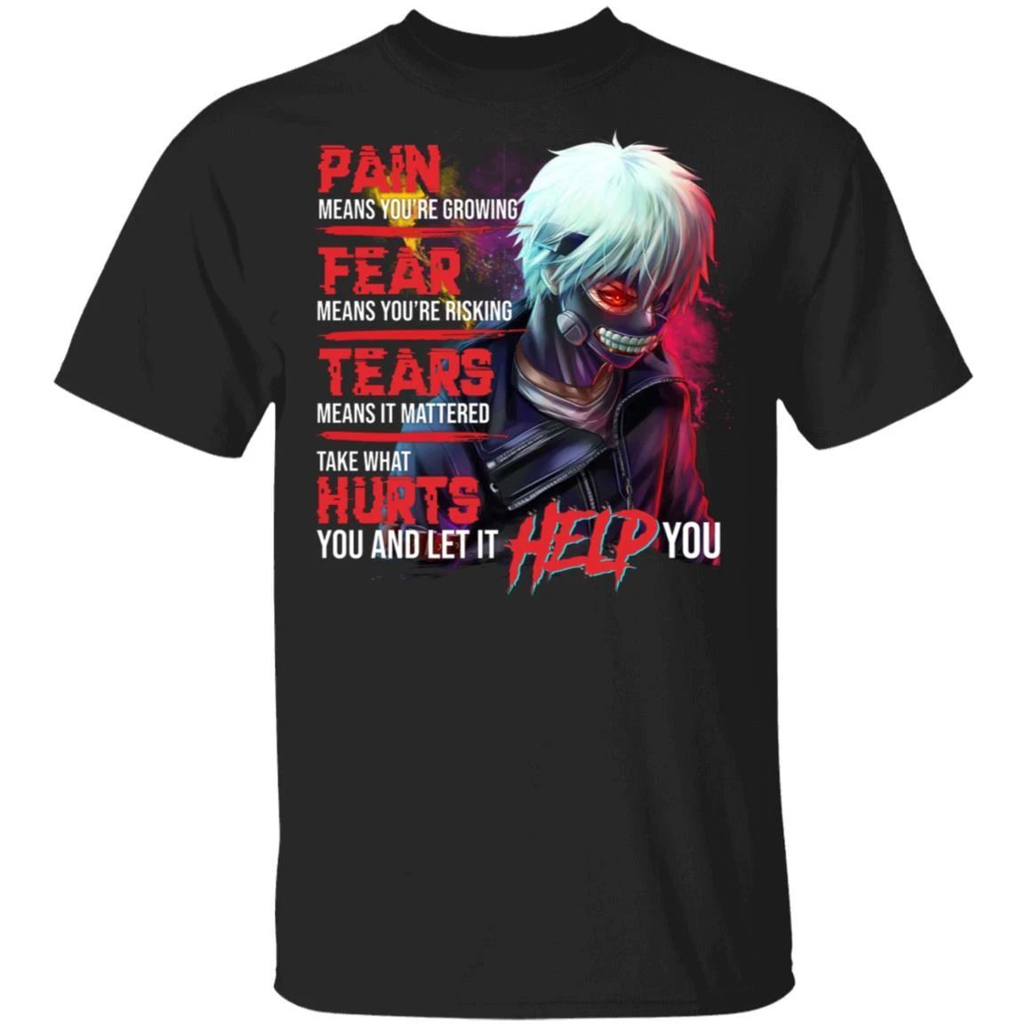 Pain Fear Tears Hurts Tokyo Ghoul T-shirt Anime Tee