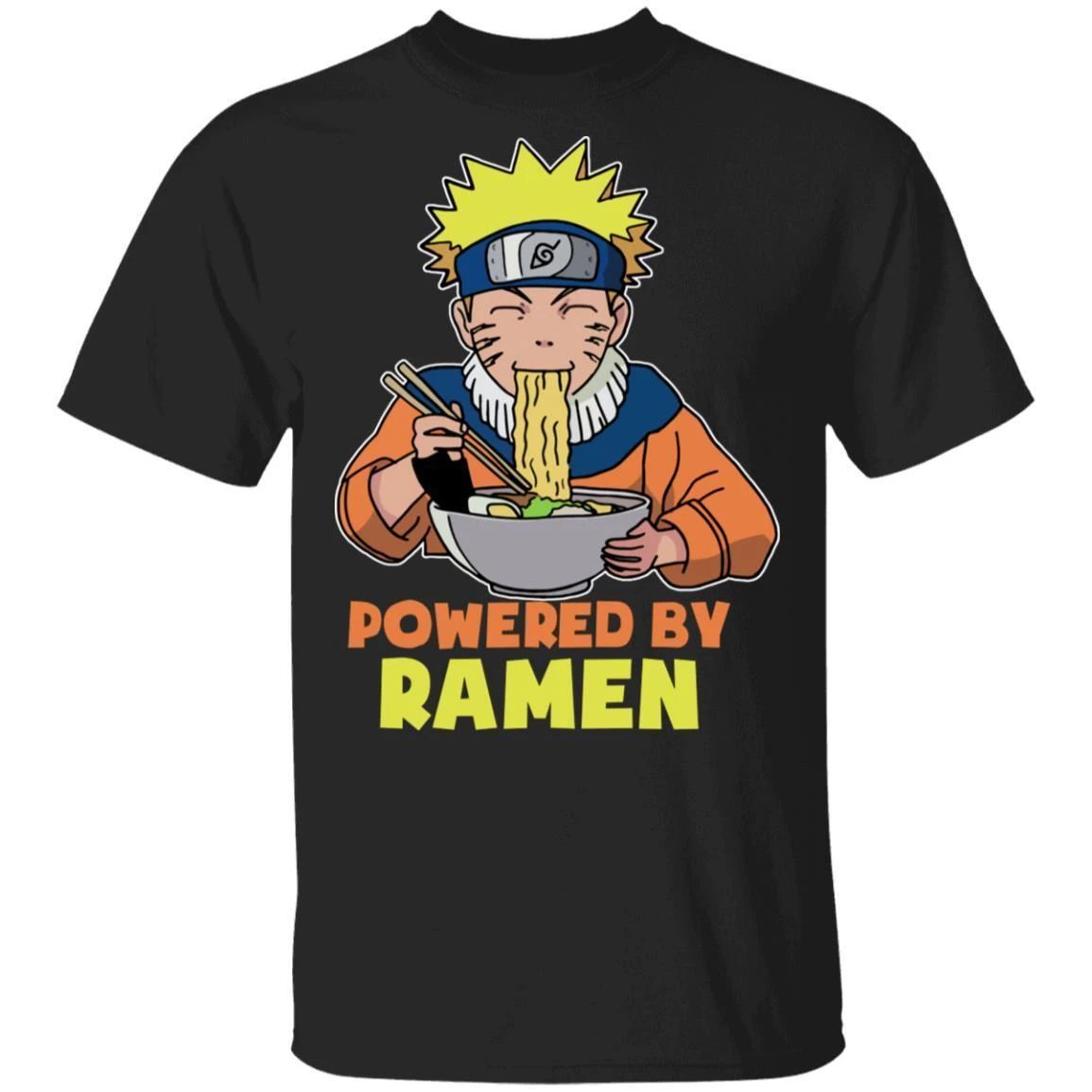 Powered By Ramen T Shirt Naruto Anime Tee