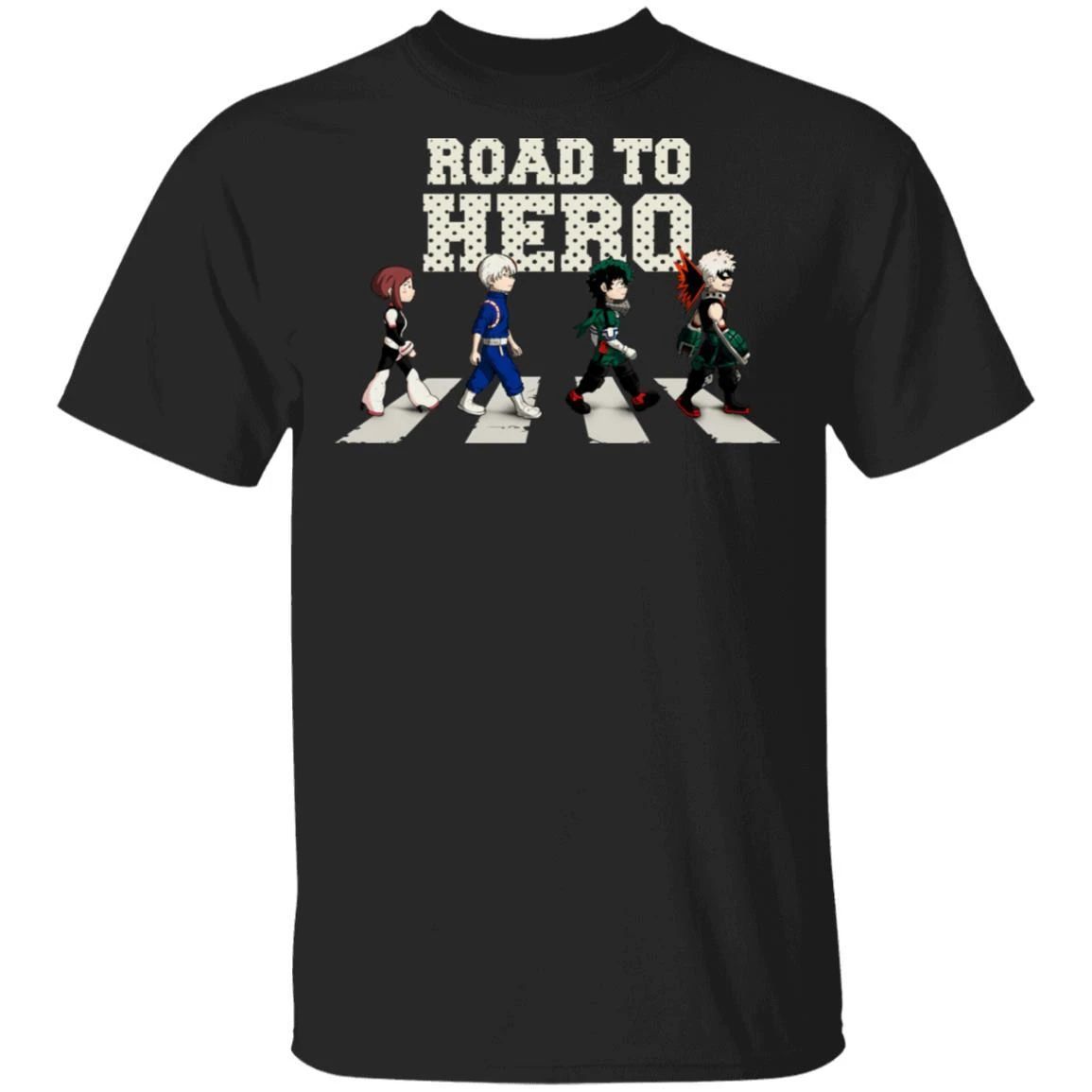 Road To Hero My Hero Academia Abbey Road T-shirt Anime Tee