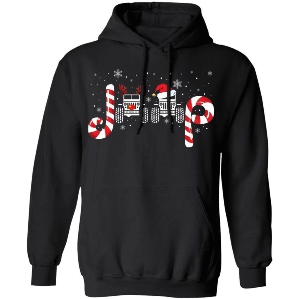 Santa Jeep And Reindeer Jeep Christmas Hoodie Cool Xmas Gift