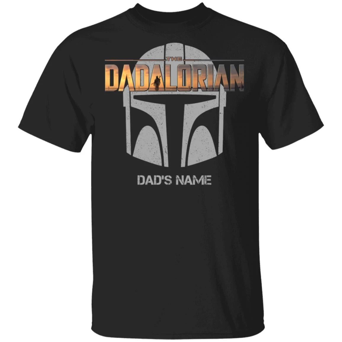 The Dadalorian Mandalorian Dad Custom Name T-shirt Helmet Tee