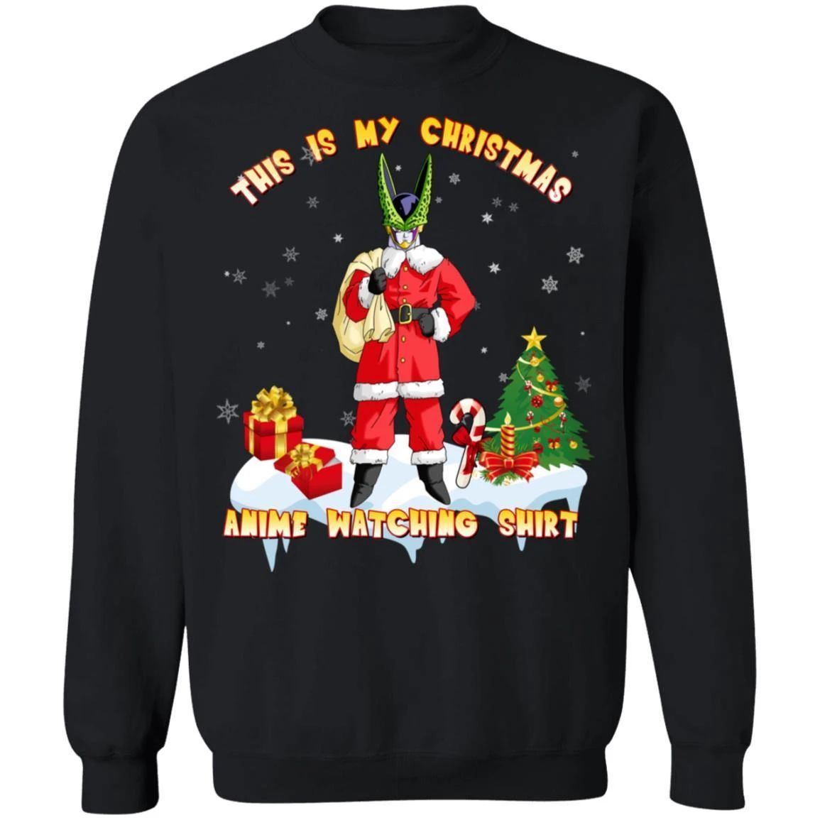 This Is My Christmas Anime Watching Shirt Cell Of Dragon Ball Sweatshirt