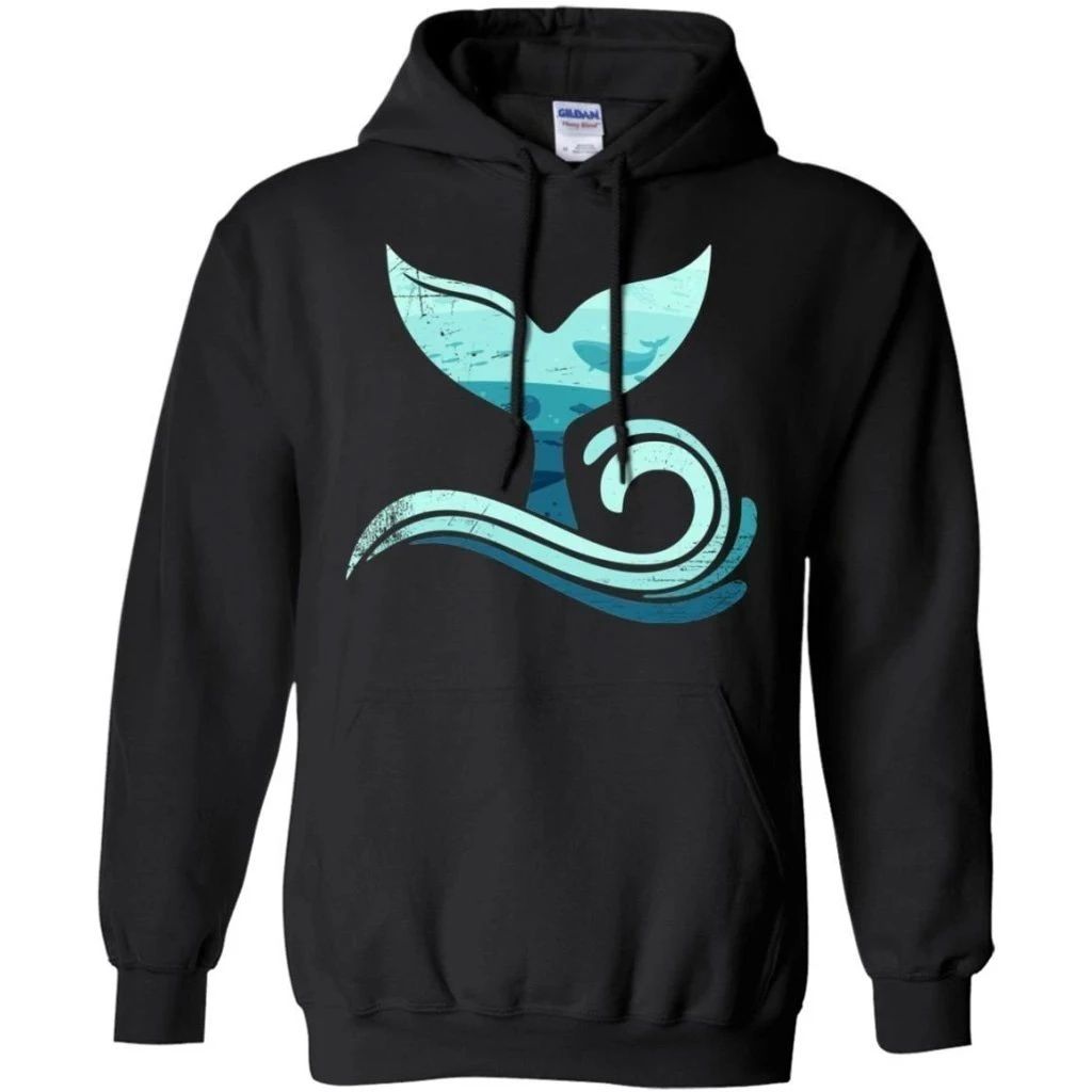 Whale Tail In Waves Orca Hoodie For Ocean and Earth Lover