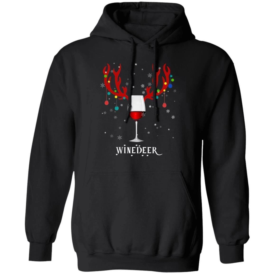 Winedeer Hoodie Reindeer Wine Christmas Hoodie Lovely Xmas Gift