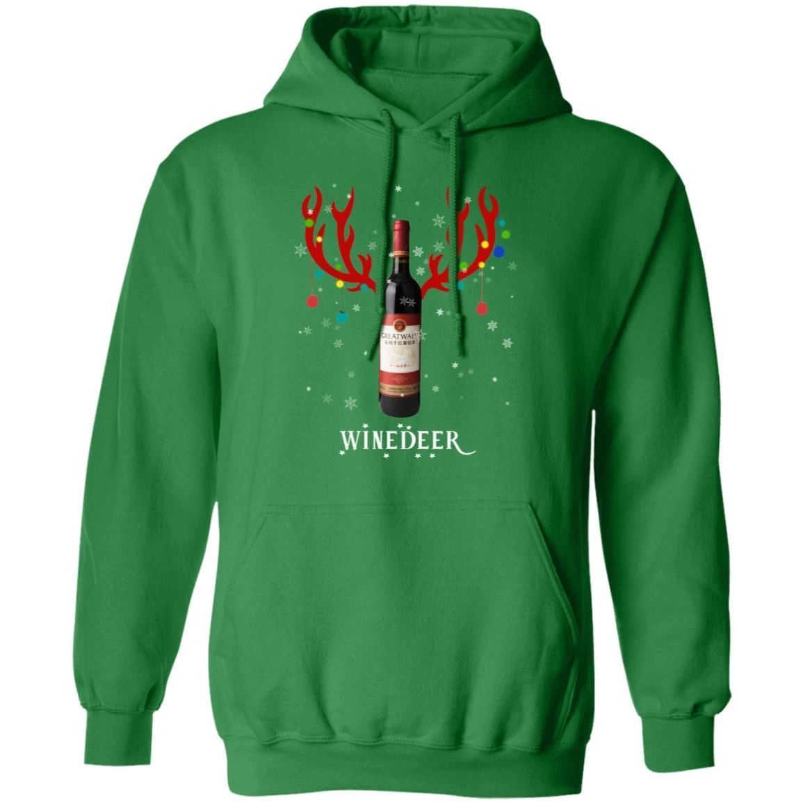 Winedeer Reindeer Great Wall Wine Hoodie Christmas Wine Hoodie Cool Xmas Gift