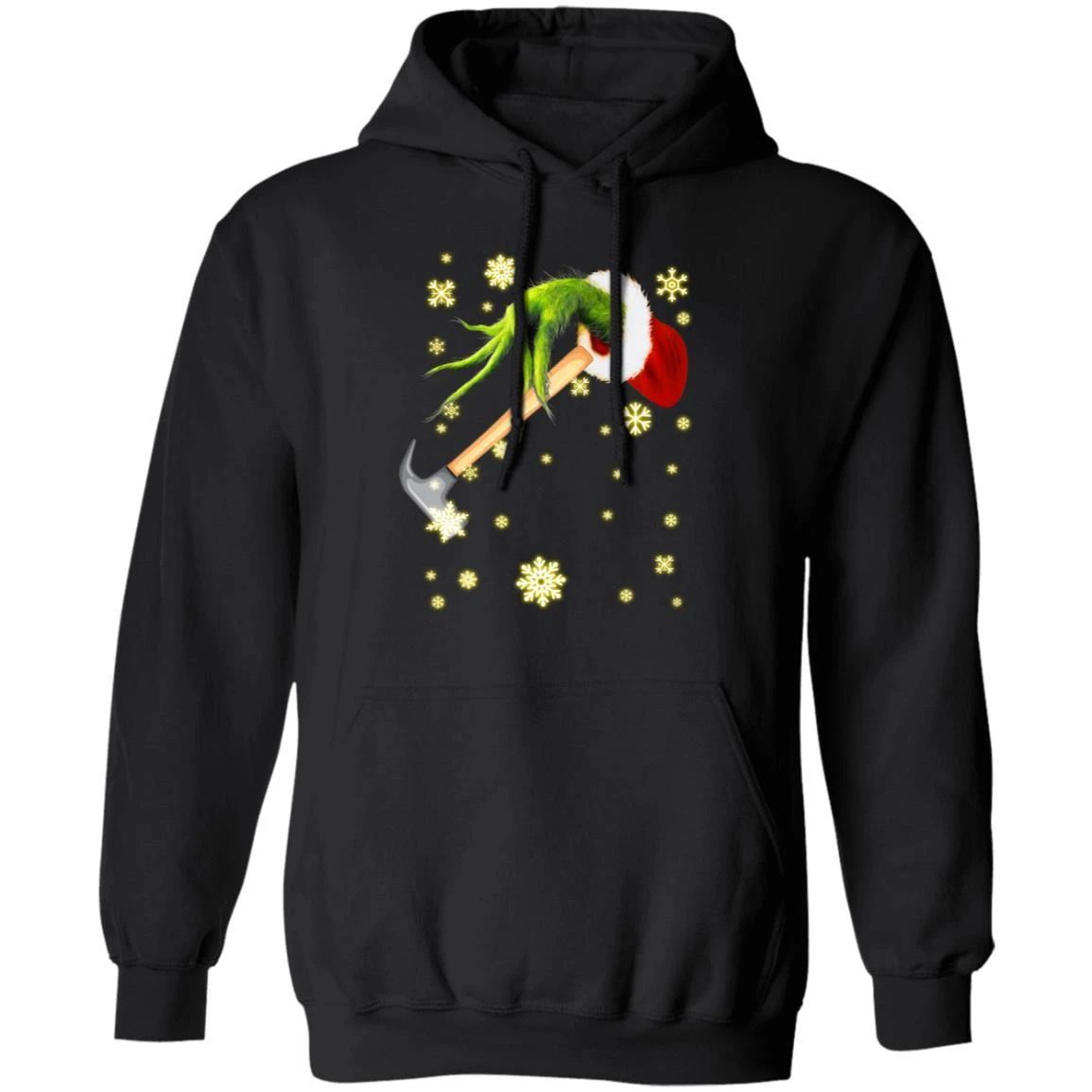 Xmas Hoodie Grinch Stealing Carpenter Job Tool Christmas Hoodie