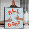 All Good Thumb Ups Paper Plane Patterns Premium Quilt Blanket 3