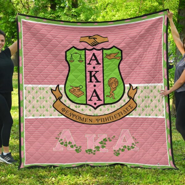 Alpha Kappa Alpha Premium Quilt Blanket Sorority Home Decor Custom For Fans