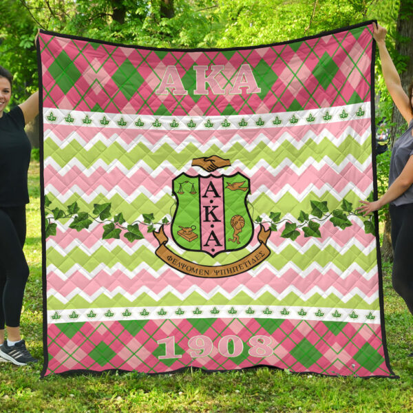 Alpha Kappa Alpha Premium Quilt Blanket Sorority Home Decor Custom For Fans