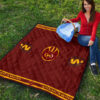 American Football Team Premium Quilt - Washington Redskin Rugby Ball W Patterns Quilt Blanket 9