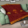 American Football Team Premium Quilt - Washington Redskin Rugby Ball W Patterns Quilt Blanket 17