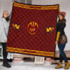 American Football Team Premium Quilt - Washington Redskin Rugby Ball W Patterns Quilt Blanket 1