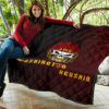 American Football Team Premium Quilt - Washington Redskin Skull Wearing Helmet Quilt Blanket 11