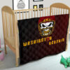 American Football Team Premium Quilt - Washington Redskin Skull Wearing Helmet Quilt Blanket 21