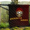 American Football Team Premium Quilt - Washington Redskin Skull Wearing Helmet Quilt Blanket 13