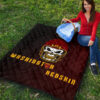 American Football Team Premium Quilt - Washington Redskin Skull Wearing Helmet Quilt Blanket 9