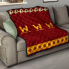 American Football Team Premium Quilt - Washington W And Rugby Ball Patterns Quilt Blanket 15