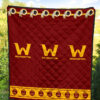 American Football Team Premium Quilt - Washington W And Rugby Ball Patterns Quilt Blanket 5