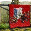 Attack On Titan Anime Premium Quilt - Merry Christmas Levi Ackerman Xmas Gifts Red Quilt Blanket 13